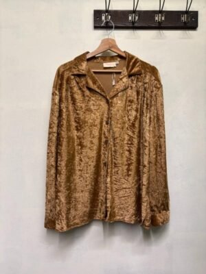vintage golden bronze velvet shirt