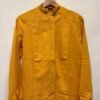 vintage wool golden yellow shirt with mao colar