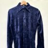 vintage velvet jaqcuard midnight blue shirt