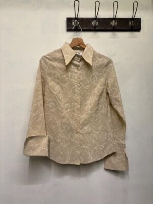 vintage soft beige embroidered shirt