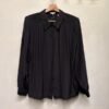 vintage silk black shirt with embroidery on top chest & shoulders