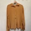 vintage silk golden yellow shirt with pleats at the back