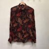 vintage viscose black paisley sheer shirt