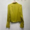 vintage silk lime shirt with wide cuffs