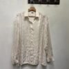 vintage silk jacquard white shirt