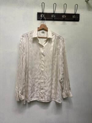 vintage silk jacquard white shirt