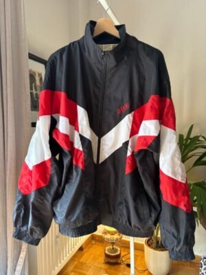 90's vintage unisex windbreaker(black, red, white)