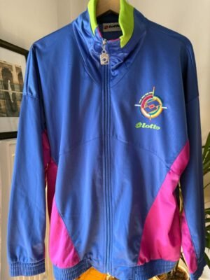 Alternative view of 90's vintage unisex multicolor sport jacket(blue, fuschia, lime)
