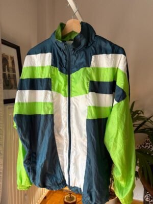 Alternative view of 90 's vintage unisex multicolor windbreaker(lime, forrest green)