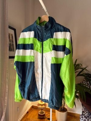 vintage unisex multicolor windbreaker(lime, forrest green)