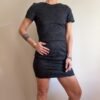 vintage black jacquar mini stretch dress