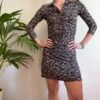 vintage floral half buttoned mini dress