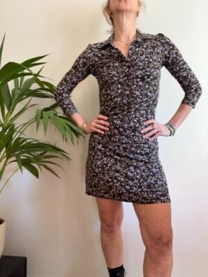 vintage floral half buttoned mini dress