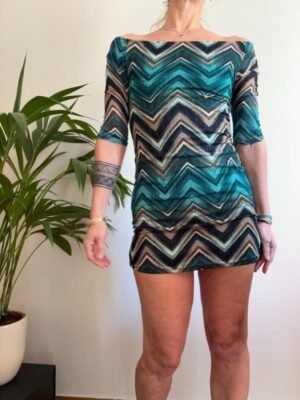 vintage super mini geometric stretch dress