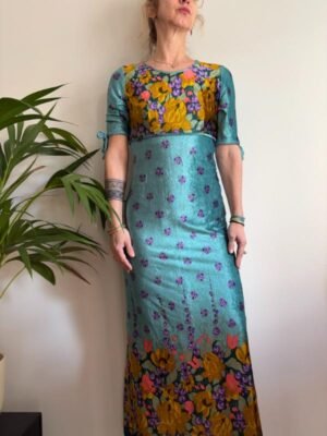 vintage velvet maxi floral dress