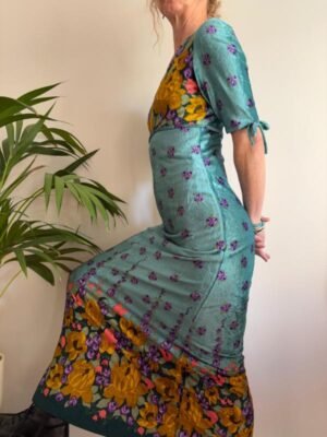 Alternative view of 70's vintage velvet maxi floral dress