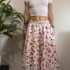 vintage cotton cherry print midi skirt