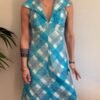 vintage 60's 70's geometric cotton dress with open back