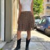 vintage viscose floral mini flare skirt