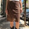 y2k deadstock brown lace skirt with elastic waist