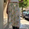 vintage floral midi skirt with pleats