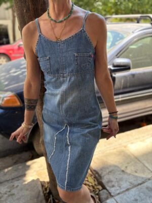 y2k denim A line dress
