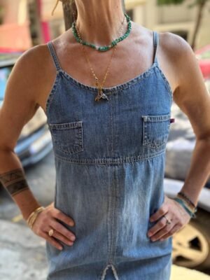 Alternative view of y2k denim A line dress
