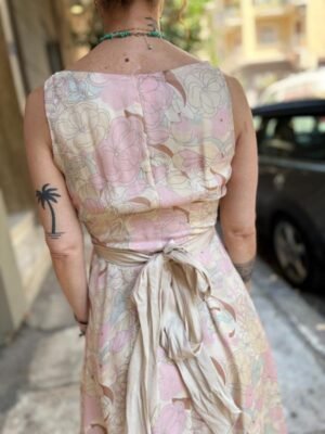 y2k silk pastel floral dress ties at the back - Image 5