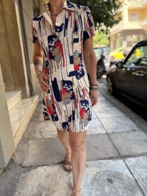 Alternative view of 60's vintage patterned mini dress