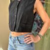vintage suede black vest