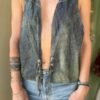 y2k statement denim-like vest