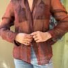 vintage metallic brown sheer shirt