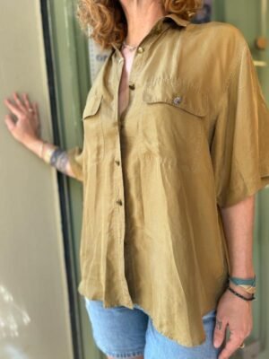 vintage silk khaki shirt