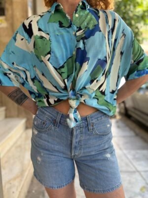 Alternative view of vintage viscose patterned shirt