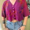 vintage viscose magenda floral crop top