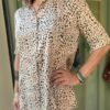 vintage silk animal print shirt with mao collar