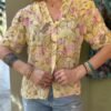 vintage floral semi sheer shirt