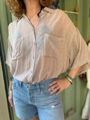 Alternative view of vintage beige oversize viscose skirt with embroidered flowers