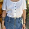 vintage tyrolean white cotton top