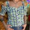 vintage tyrolean cotton checked top