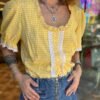 vintage tyrolean checked yellow top