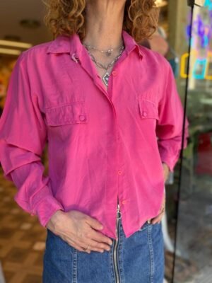 Alternative view of vintage silk pink shirt