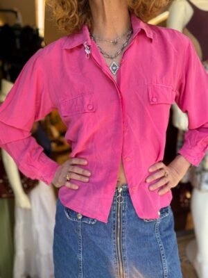 vintage silk pink shirt