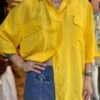 vintage silk yellow shirt