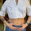vintage white cotton crop top