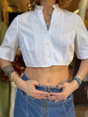 vintage white cotton crop top