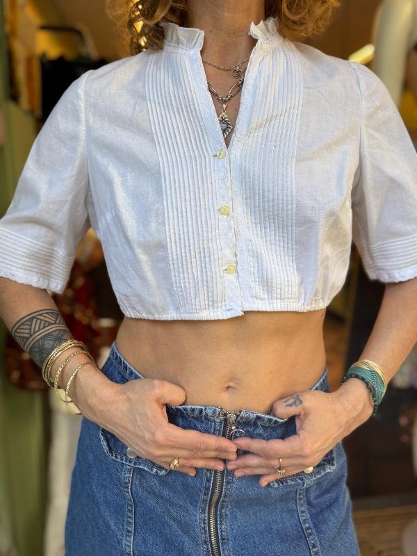 vintage white cotton crop top