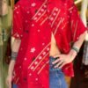 vintage silk red patterned shirt