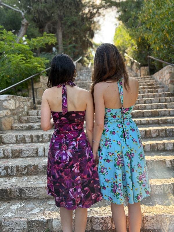 vintage ciel cotton floral halter neck dress - Image 5