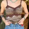 y2k mesh top earthy colors
